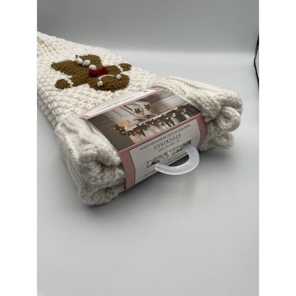 Cupcake and Cashmere Christmas 2pack 22”Gingerbread Man Stocking White ~NEW - Picture 5 of 9